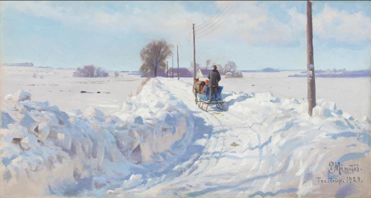 Winter Landscape in Taastrup, 1929 - Peder Mørk Mønsted