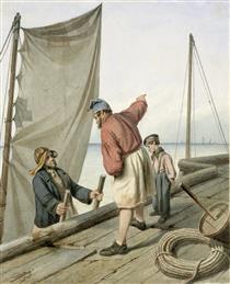 Approaching sailor, chased by the owner of the port - Рудольф Иордан