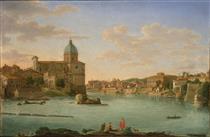 View of San Giovanni de Fiorentini in Rome - Hendrik Frans van Lint