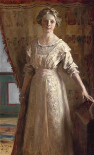 Miss Vibeke Krøyer, full figure standing, 1909 - Peder Severin Kroyer