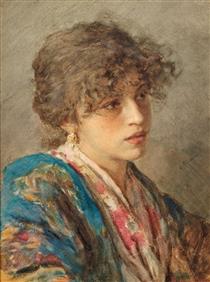 Portrait of a young Venetian woman - Alessandro Zezzos