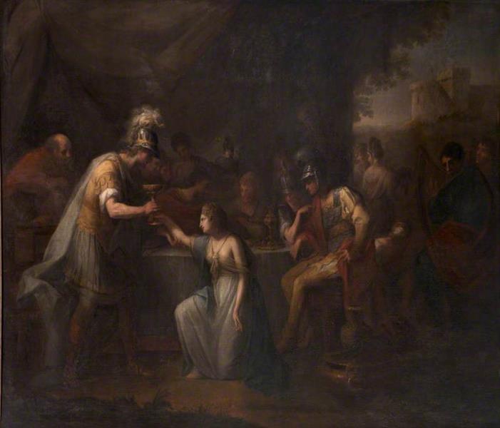 Vortigern, King of Britain, Enamoured with Rowena at the Banquet of Hengist, the Saxon General, 1770 - Ангелика Кауфман