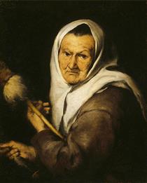 Old Woman with Distaff - Bartolomé Esteban Murillo