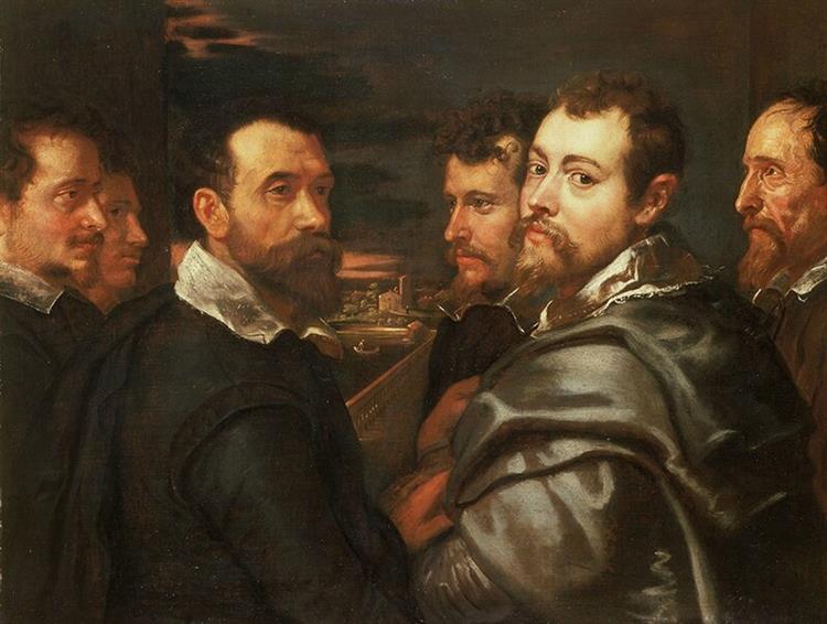 Self-Portrait in a Circle of Friends from Mantua, 1602 - 魯本斯