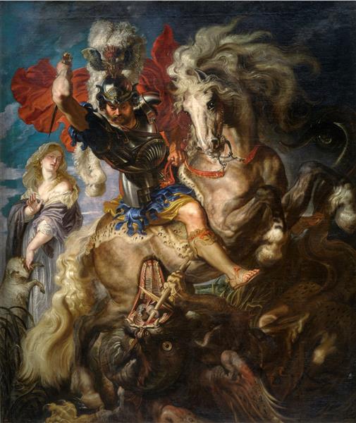 Lucha de san Jorge y el dragón, c.1606 - c.1610 - Peter Paul Rubens
