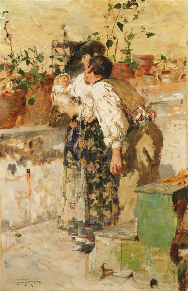 A mother's love, c.1883 - Giacomo Favretto
