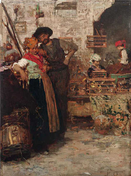 Bird seller, 1880 - Giacomo Favretto