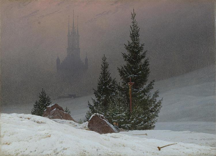 Winterlandschaft mit Kirche, c.1811 - Caspar David Friedrich