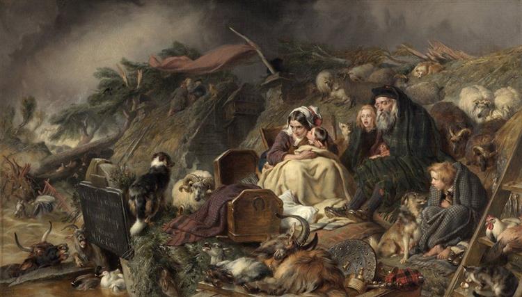 Flood in the Highlands, 1860 - Эдвин Генри Ландсир