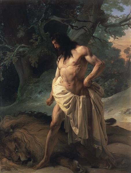 Samson Slays the Lion, 1842 - Франческо Хайес