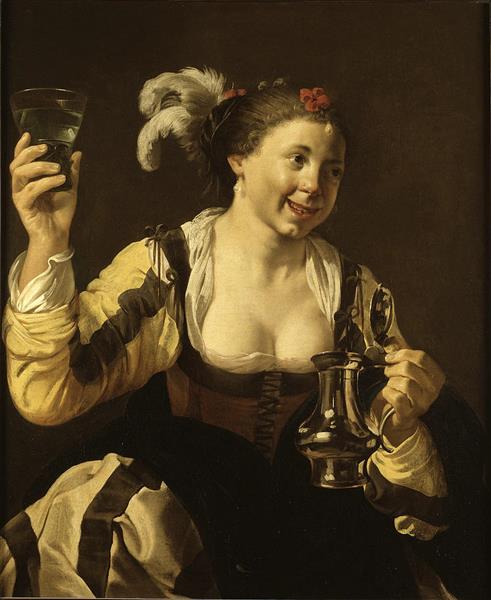 A Girl Holding a Glass. Taste - Hendrick ter Brugghen