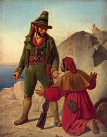 The Neapolitan brigand robbing a pilgrim of Santiago - Jean-Claude Bonnefond