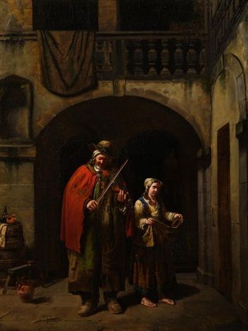 A blind old man led by his granddaughter, 1819 - Jean-Claude Bonnefond