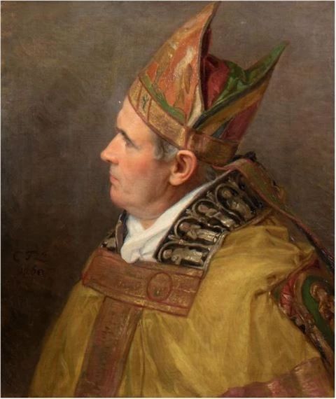 Portrait of a bishop, probably E. von Ketteler, diocese Mainz - Karl Lessing