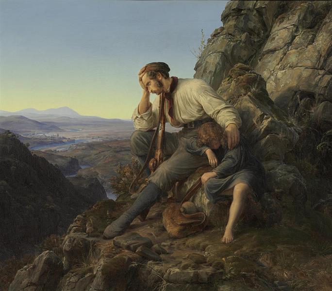 The Robber and His Child, 1832 - Karl Lessing