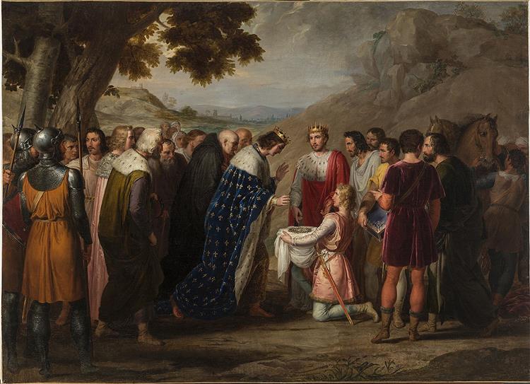Saint Louis Receiving The Holy Crown From Baldwin II - Rafael Tegeo
