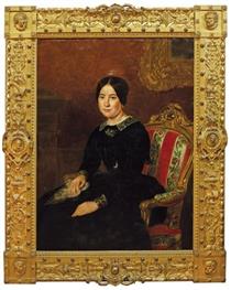 Portrait of a lady in an interior - Rafael Tegeo