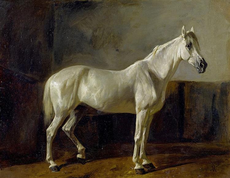 Standing White Horse - Rudolf Koller
