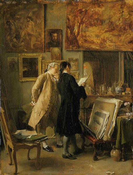 An Artist Showing His Work - Jean-Louis-Ernest Meissonier