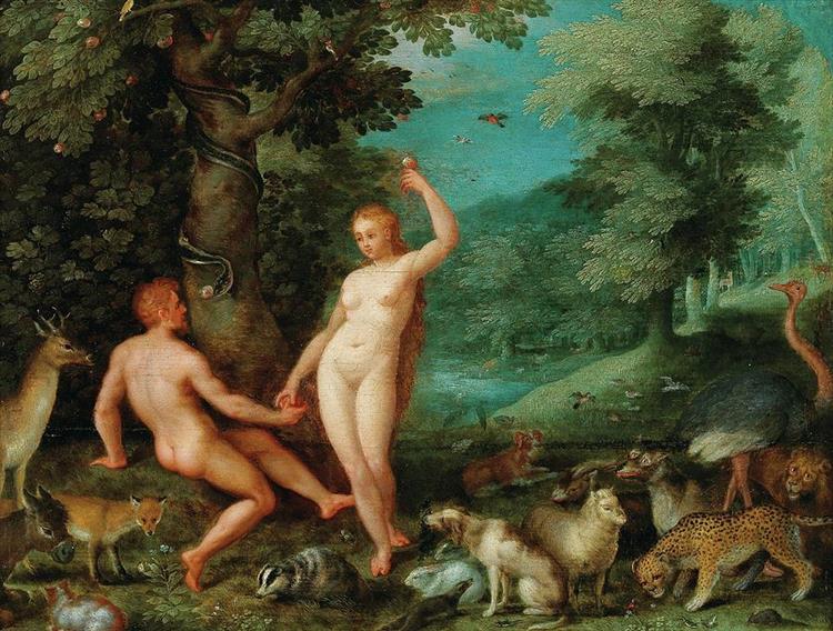 The Temptation of Adam in Paradise - Jan Brueghel l'Ancien