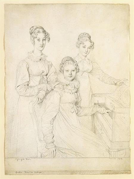 The Kaunitz Sisters Leopoldine Caroline and Ferdinandine, 1818 - Jean Auguste Dominique Ingres