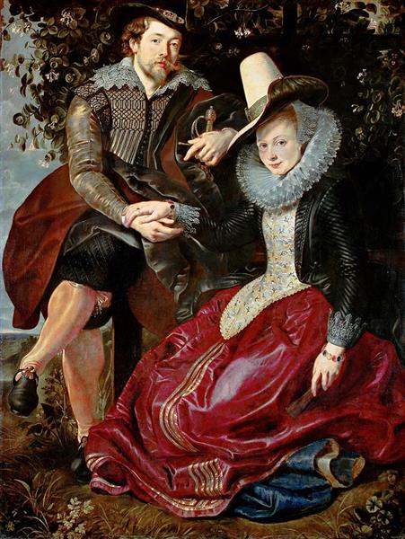 Self Portrait with His First Wife Isabella Brant in the Honeysuckle Bower - Peter Paul Rubens