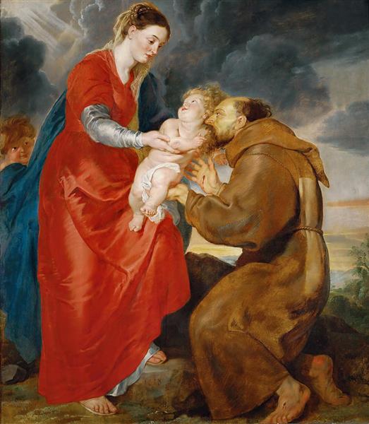 The Virgin Presents the Infant Jesus to Saint Francis - Peter Paul Rubens