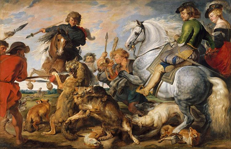 Wolf and Fox Hunt, c.1616 - Peter Paul Rubens