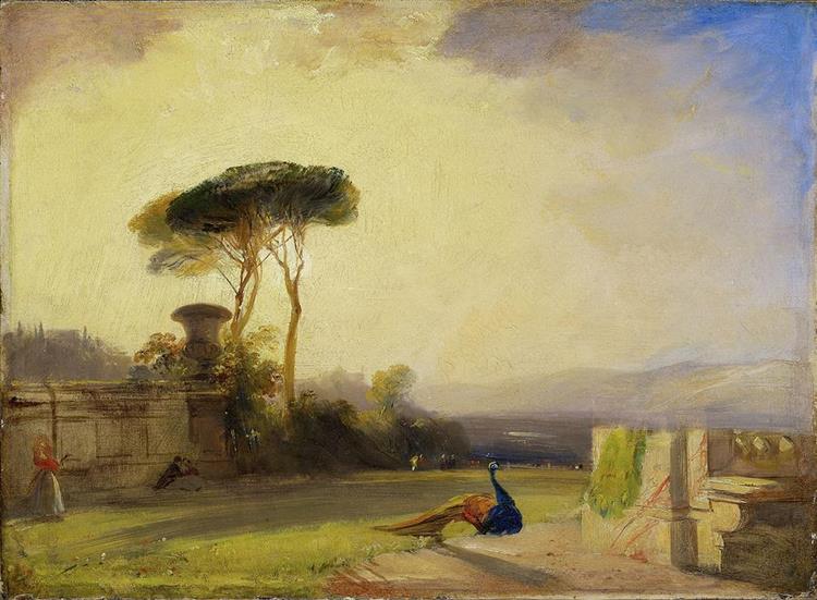 View on the Grounds of a Villa near Florence - Richard Parkes Bonington