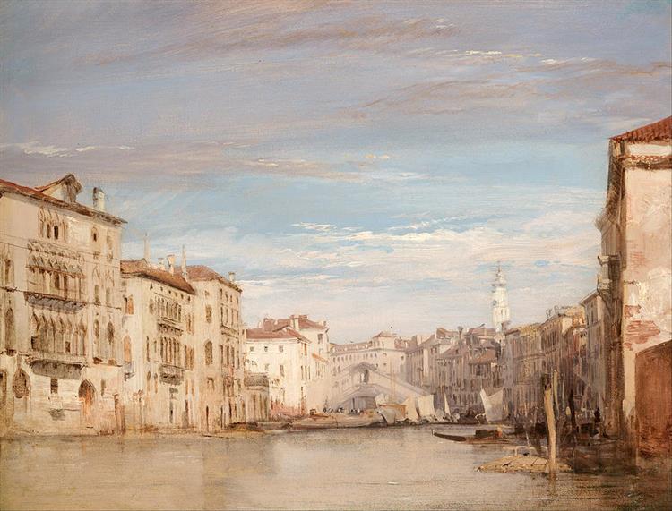 The Grand Canal Venice Looking Toward the Rialto - Richard Parkes Bonington