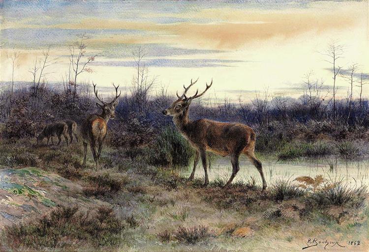 Deers in the Forest at Fontainebleau - Роза Бонер