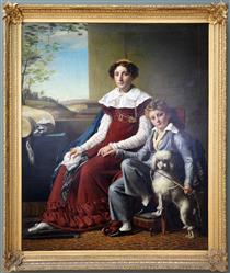 Portrait of madame de Vylder and her son - François-Joseph Navez