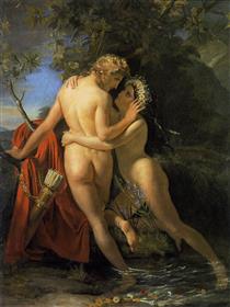 The nymph Salmacis and Hermaphroditus - François-Joseph Navez