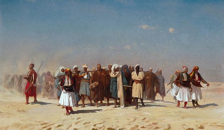 Egyptian Recruits Crossing the Desert, 1857 - 讓-里奧·傑洛姆