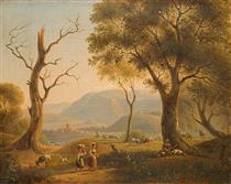 Landscape with shepherdesses - Gabriele Smargiassi