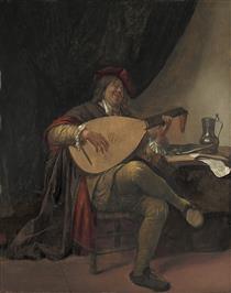 Self-portrait with a lute - Ян Стен