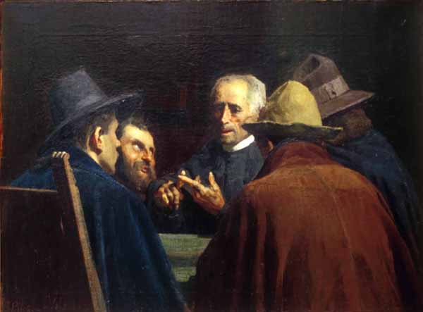Discussion in the rectory, 1888 - Giuseppe Pellizza da Volpedo