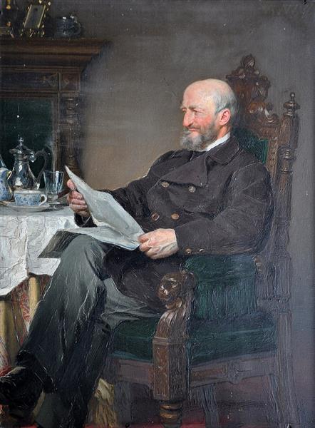 Man with a Newspaper - Anton von Werner