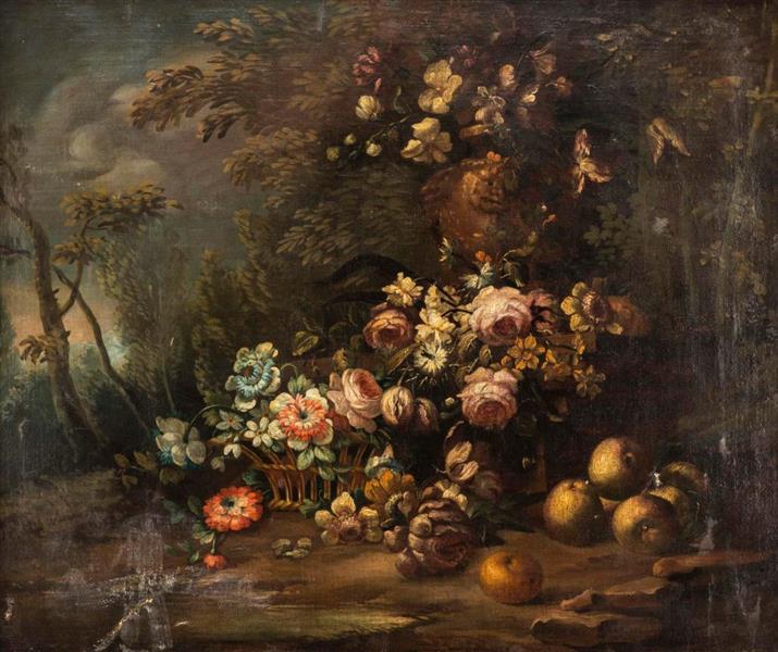 Nature morte aux fleurs et fruits - Giovanni Battista Ruoppolo