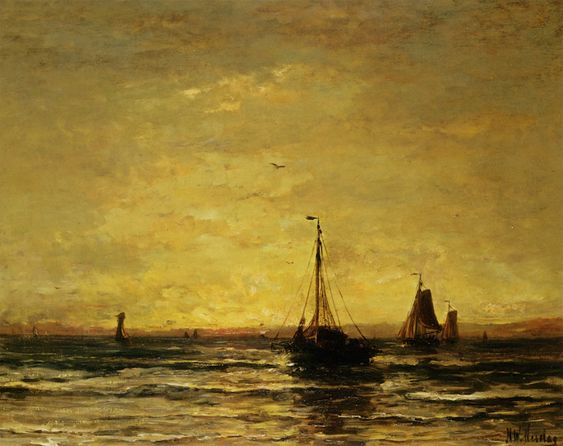 The Return of the Fleet at Sunset - Hendrik Willem Mesdag
