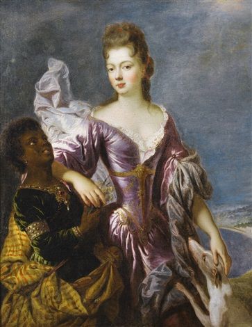 PORTRAIT OF A LADY WITH HER SERVANT - Jean-François de Troy