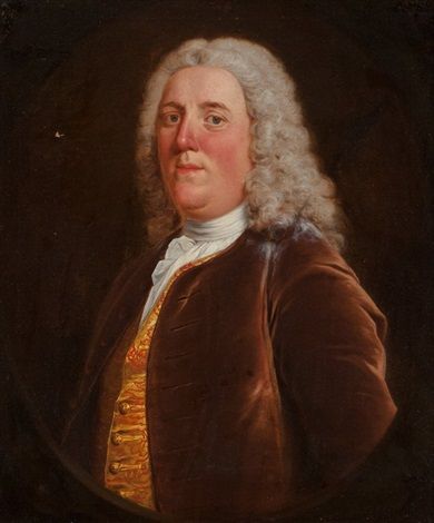 A Portrait of a Gentleman, Half-length, Wearing a Brown Velvet Jacket - Jean-François de Troy