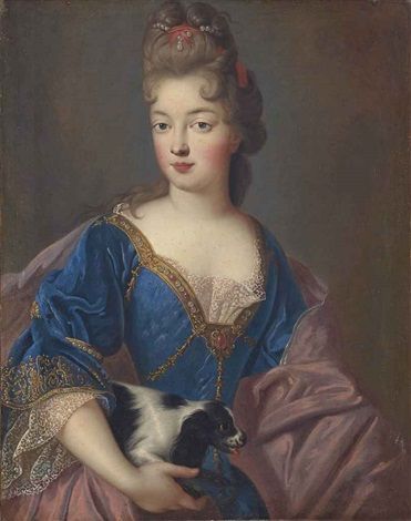 Portrait de femme au chien - Jean-François de Troy