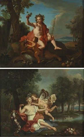Flore et Zéphire, Bacchus - Jean-François de Troy