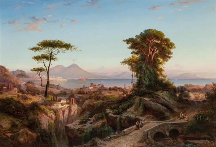Mt. Vesuvius and the Bay of Naples - Johann Hermann Carmiencke
