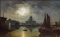 Saint Petersburg in Moonlight - Joseph Andreas Weiss