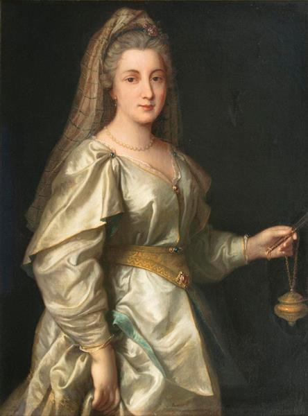Lady with Fan and Lamp - Alexander Roslin