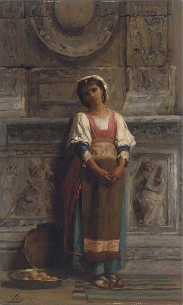 A southern Italian market girl - Anatole Vely French