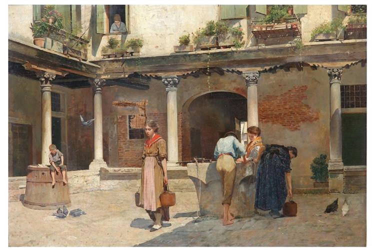 A Venice courtyard - Federico del Campo