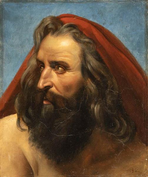 PORTRAIT OF MAN WITH BEARD (PROPHET?) - Francesco Podesti
